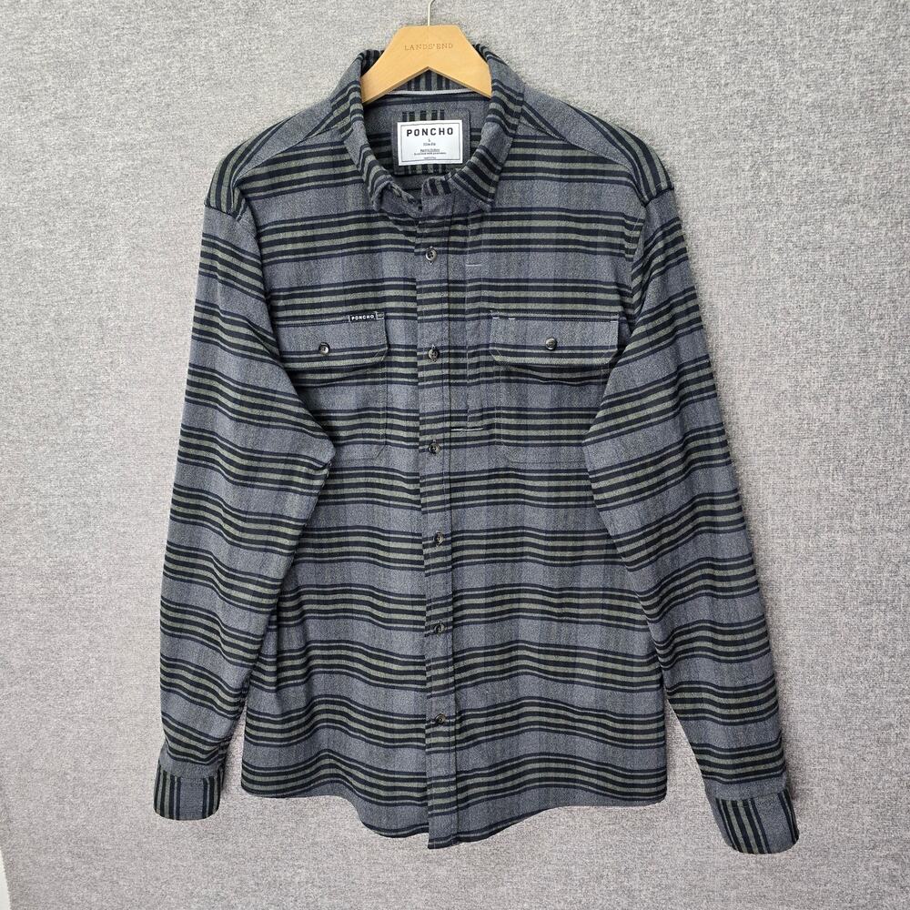 PONCHO ORIGINAL FLANNEL SHIRT, SIZE L SLIM FIT